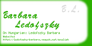 barbara ledofszky business card